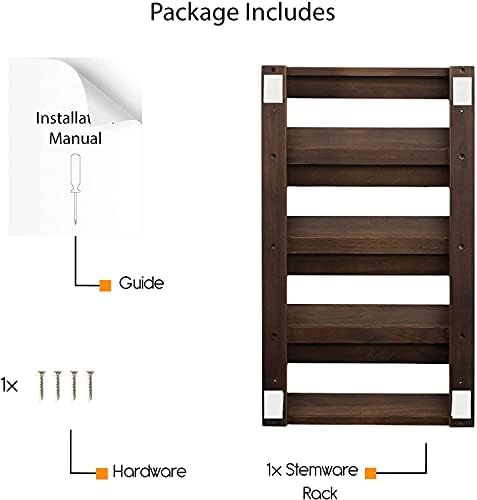 Rustic State 4 Sectional Wine Glass Rack - 12 Glasses Storage