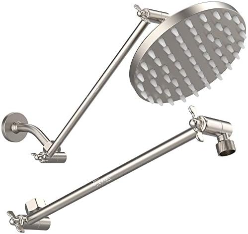 16-Inch Brass Shower Extension Arm with Adjustable Locking Gear