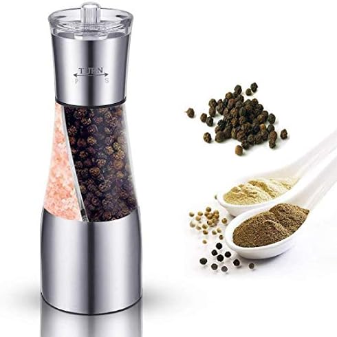sdneNest Salt Pepper Grinder Set 2 in 1 Stainless Steel