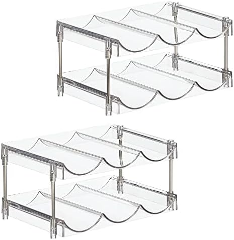 Nate Home 6-Bottle Organizer Set of 2 Clear Stainless Steel