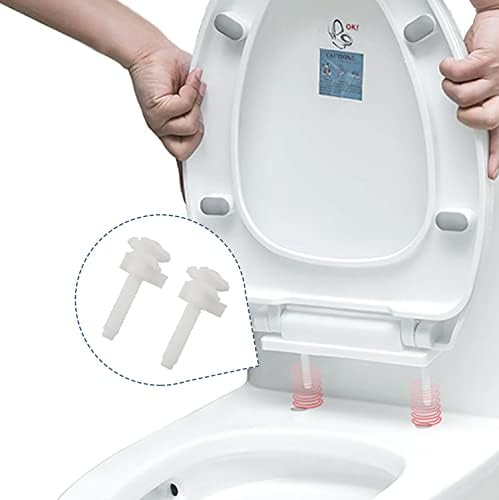 ZZLZX Toilet Seat Screws 4Set White Plastic Hinge Bolts with Nuts and Washers
