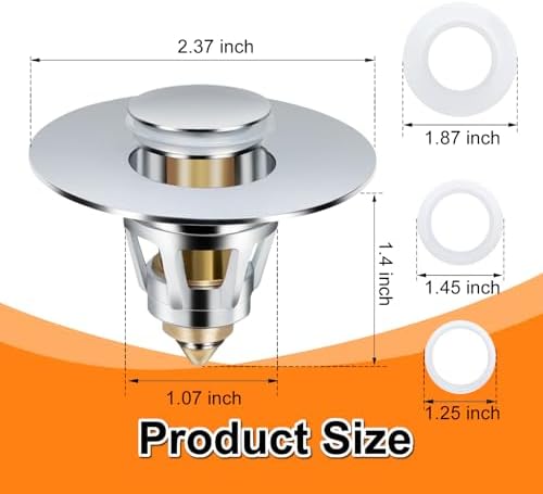 Universal Brass Sink Stopper with Hair Catcher