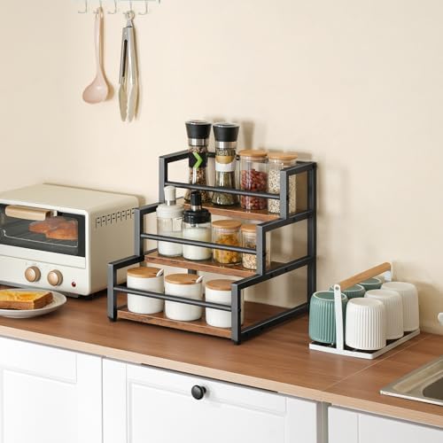 HOOBRO 3-Tier Syrup Rack Organizer for Coffee Bar and Kitchen