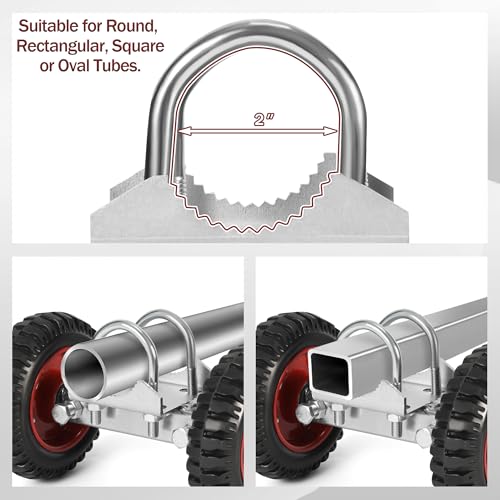 Aukivon 6 Inch Rubber Gate Wheel with Double U-Bolts
