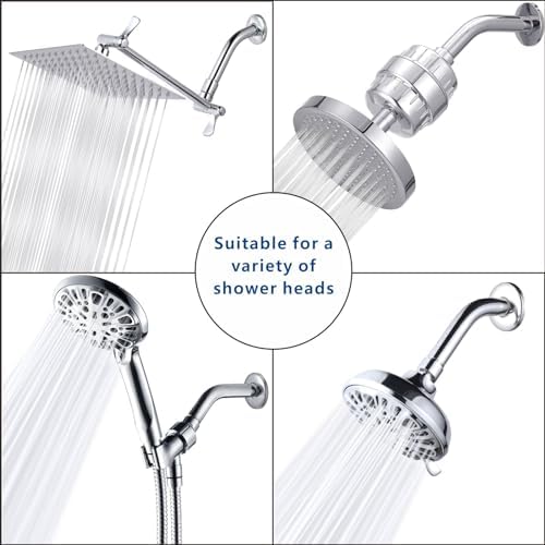 Eolax 8 Inch Chrome Shower Arm and Flange with Flange