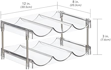 Nate Home 6-Bottle Organizer Set of 2 Clear Stainless Steel