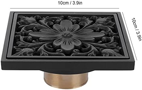 Hapivida Antique Black Square Floor Drain with Strainer