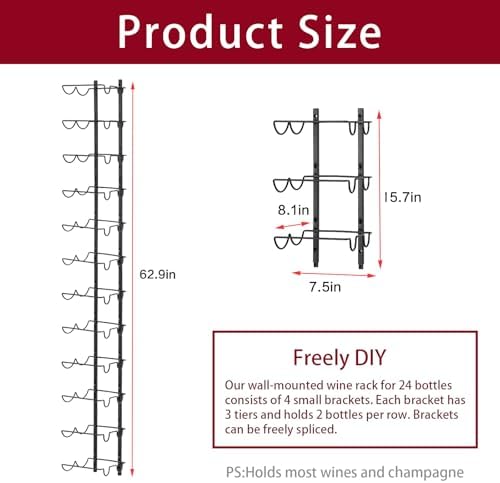 JKsmart 24 Bottle Wall Wine Rack with Arc Design