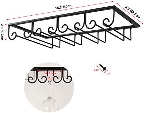 MOCOUM Stemware Rack Under Cabinet 4 Rows 2 Pack
