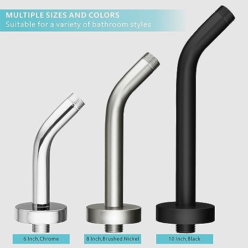 Nuodan 6 Inch Shower Arm with Flange Brushed Nickel