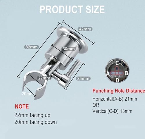 All Metal Shower Head Holder with 180 Adjustable Wand Mount