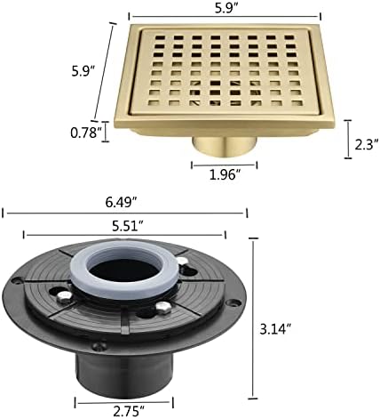 YLIEHS Square Drain Cover for Showers and Kitchens