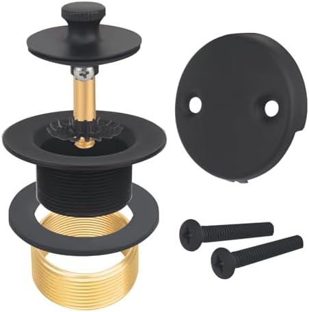 Uni-Green Matte Black Bathtub Drain Kit with Hair Catcher