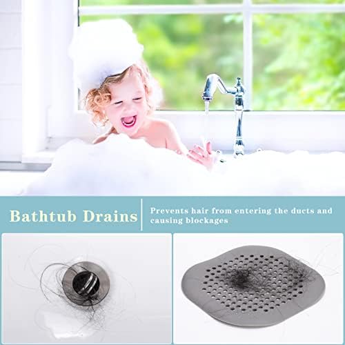 QSCFKL Shower Drain Hair Catcher 3PACK Black