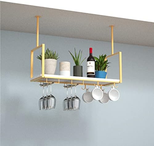 Ceiling Hanging Bar Unit Wine Glass Holder with Pot Rack