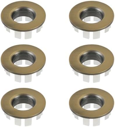 Wealrit 6 Pcs Antique Brass Sink Overflow Covers 1