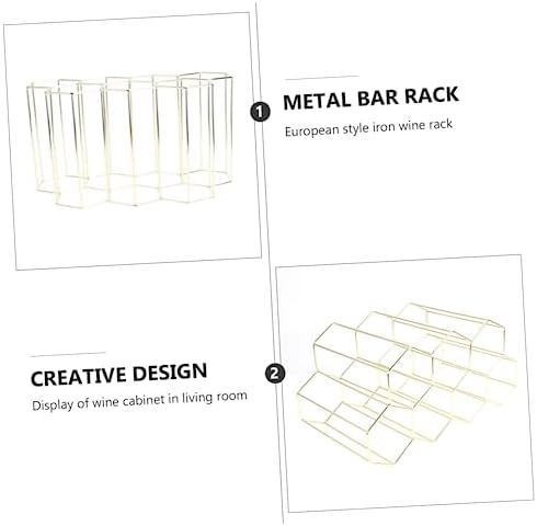 Hemoton 7-Bottle Metal Wine Display Rack