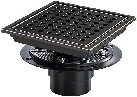 SaniteModar 6 Inch Shower Floor Drain with Flange and Removable Grid Panel