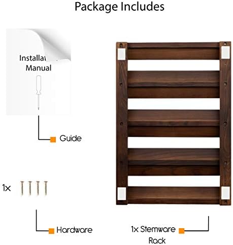Rustic State 4 Sectional Stemware Rack 12 Inch Deep