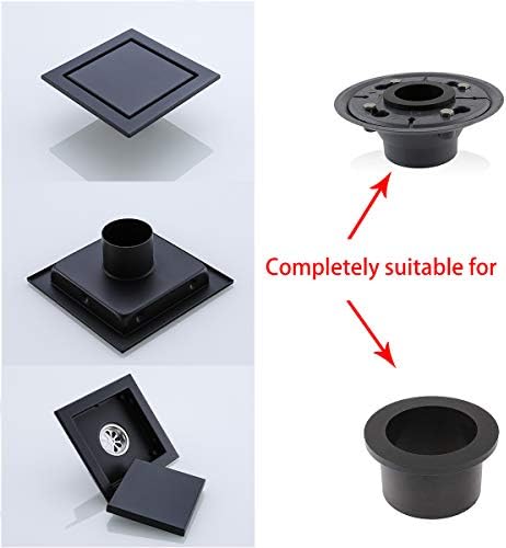 RANDOM Matte Black 6 Inch Drain Cover with Tile Insert