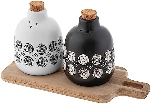 Karma Milo Salt Pepper with Wood Tray