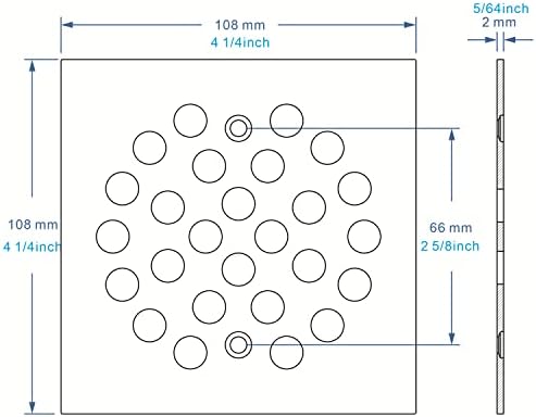 Bropury Square 4-14 Inch Screw-in Drain Cover