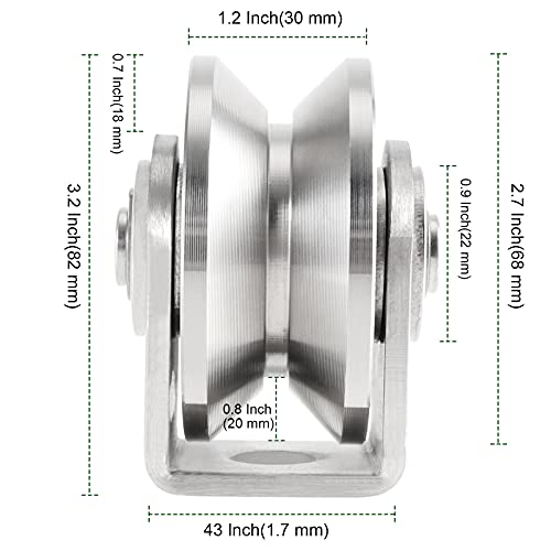 PINGEUI 2 Pack 3 Inch V Groove Caster with Bracket