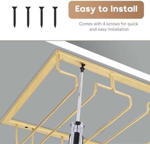 Xverycan 6 Row Wine Glass Rack Under Cabinet
