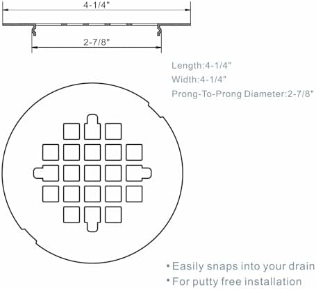 HIDROP 4-14 Bronze Snap-in Shower Drain Cover 1