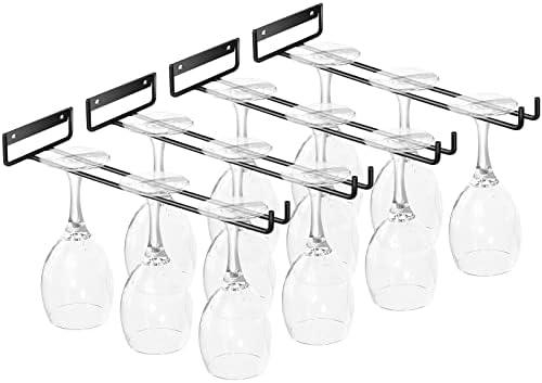 BUILOG 118 Inch Wine Glass Rack 4 Pack Black