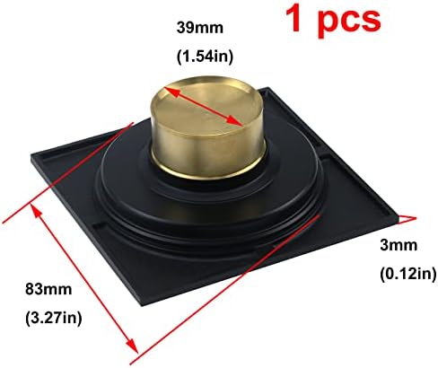 Antrader Odor-Proof Floor Drain Matte Black 4-inch Square 1