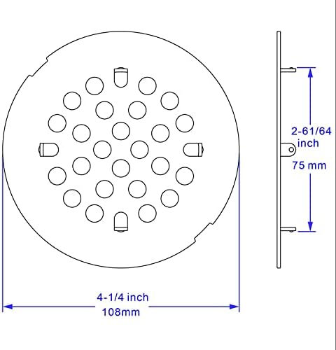 Bropury 4-14 Inch Snap-In Shower Drain Cover Stainless Steel