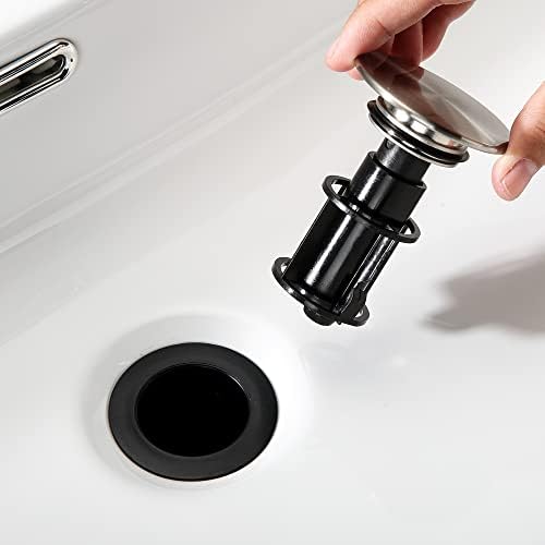 Pop Up Drain Stopper with Overflow for Vessel Sink Brushed Nickel