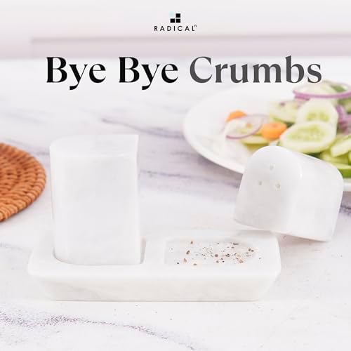 Radicaln Marble Salt and Pepper Shakers Set of 2 with Tray
