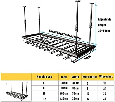 ULAINE Adjustable Ceiling Wine Rack for Bars and Kitchens