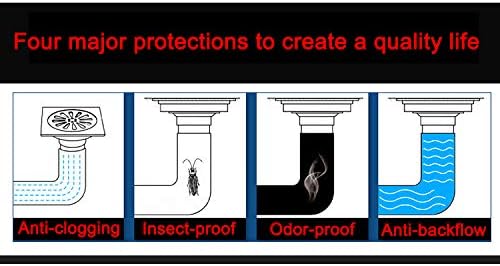 Antrader Odor-Proof Floor Drain Matte Black 4-inch Square 1