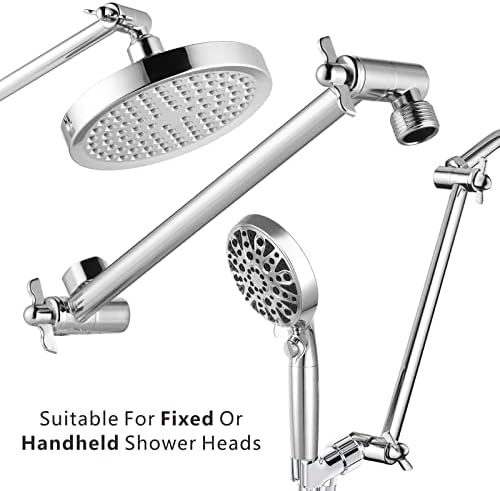 Nuodan 11 Inch Solid Brass Shower Arm with Universal Connection and Chrome Finish
