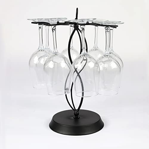 HomeRoots 8-Wine Glass Holder - Stylish Metal Rack for Countertop Display