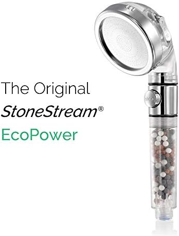 StoneStream EcoPower High Pressure Handheld Shower Head with 3 Spray Modes