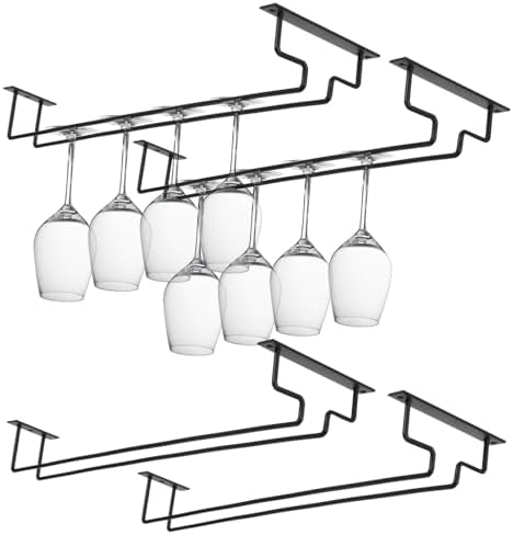 4 Pack 156 Inch Black Wine Glass Rack