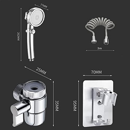 Hand Held Shower Head with 3 Modes and 3m Hose Kit