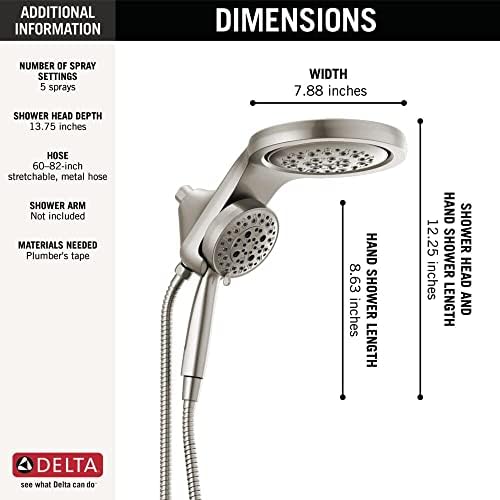 Delta HydroRain 5-Spray Dual Shower Head with Handheld Spray