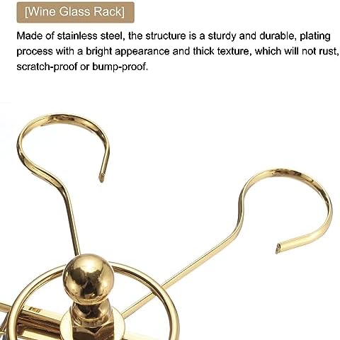 Uexcel Countertop Wine Glass Holder with 6 Hooks