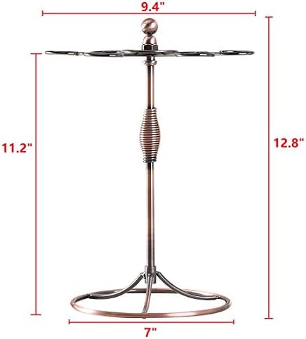 GeLive Bronze Wine Glass Holder Stand 6 Hooks Antiqued Artistic Style