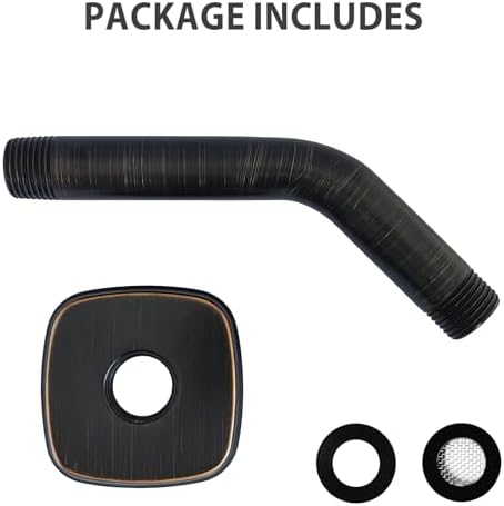 Oil Rubbed Bronze Angled Shower Arm with Flange 6 Inch 1
