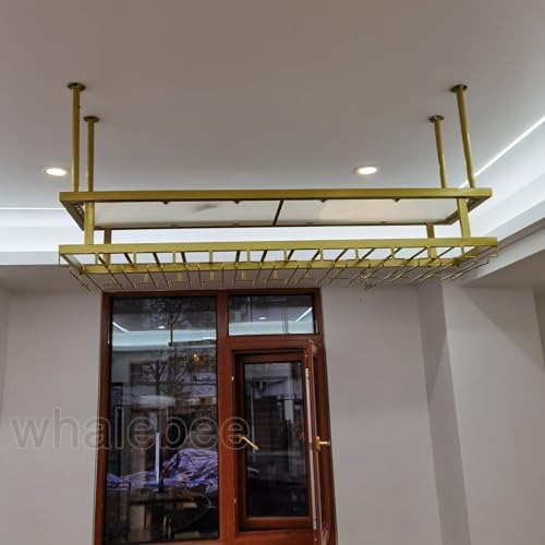 Metal Wine Glass Ceiling Rack with 2 Tiers