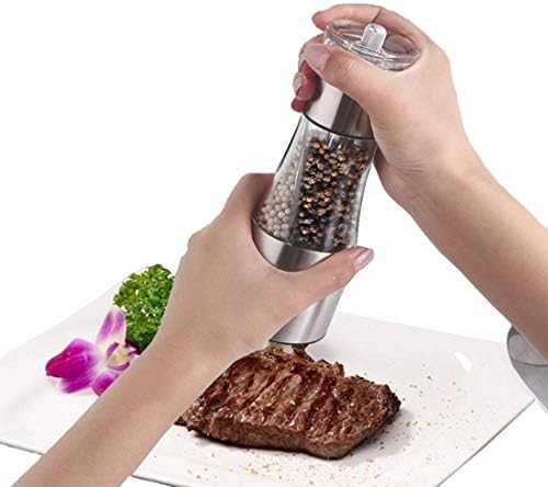 sdneNest Salt Pepper Grinder Set 2 in 1 Stainless Steel