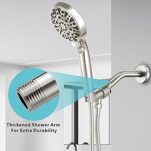 Nuodan 6 Inch Shower Arm with Flange Brushed Nickel