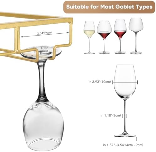 Xverycan 6 Row Wine Glass Rack Under Cabinet