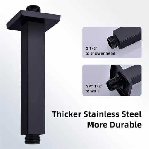Stainless Steel Ceiling Mount Shower Arm 25cm Chrome